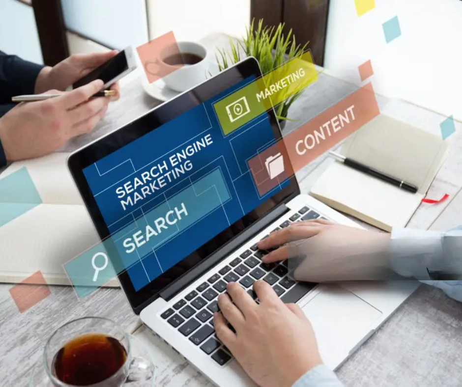 Online business growth strategy showing website traffic analytics sales increase and digital marketing plan